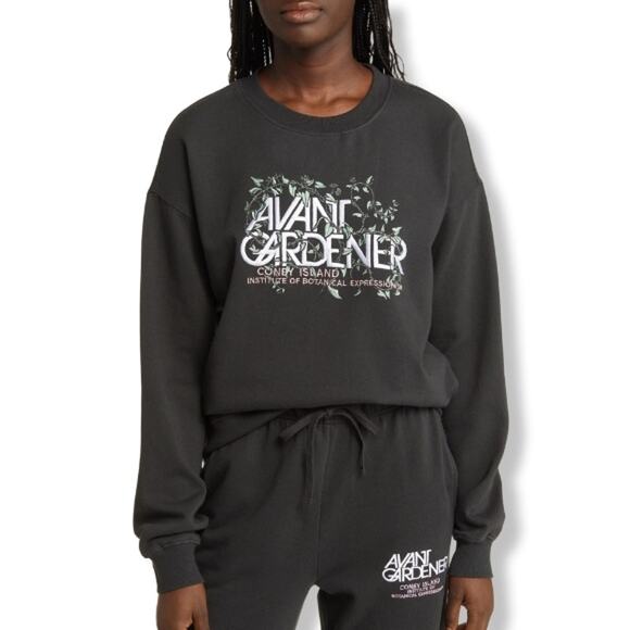 Coney Island Picnic Sweatshirt Graphic Avant Gardener Embroidery Gray Medium NWT - Picture 1 of 11